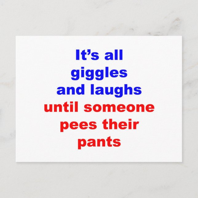 Postal Giggles & Laughs Pees Pants (Anverso)