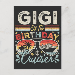 Postal Gigi de las vacaciones de crucero de cumpleaños