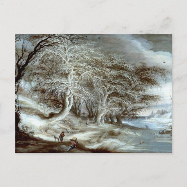 Postal Gijsbrecht Leytens: Un paisaje invernal (Anverso)