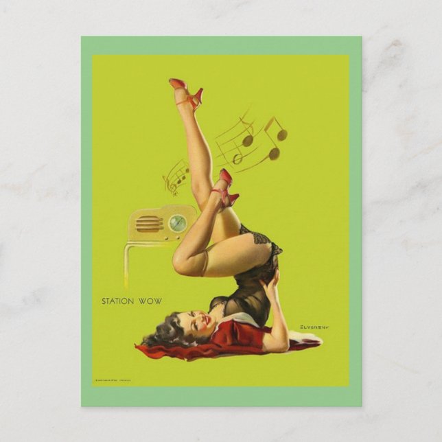 Postal Gil Elvgren - Anclaje vintage (Anverso)