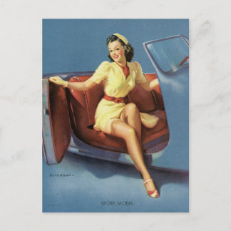Postal Gil Elvgren - Modelo deportivo - chica de anclaje