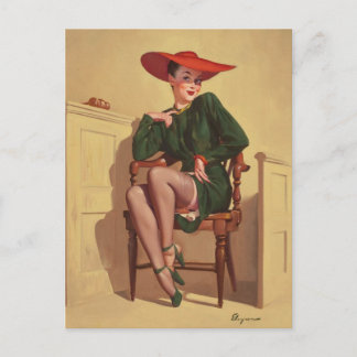 Postal Gil Elvgren - Vintage de arte chica