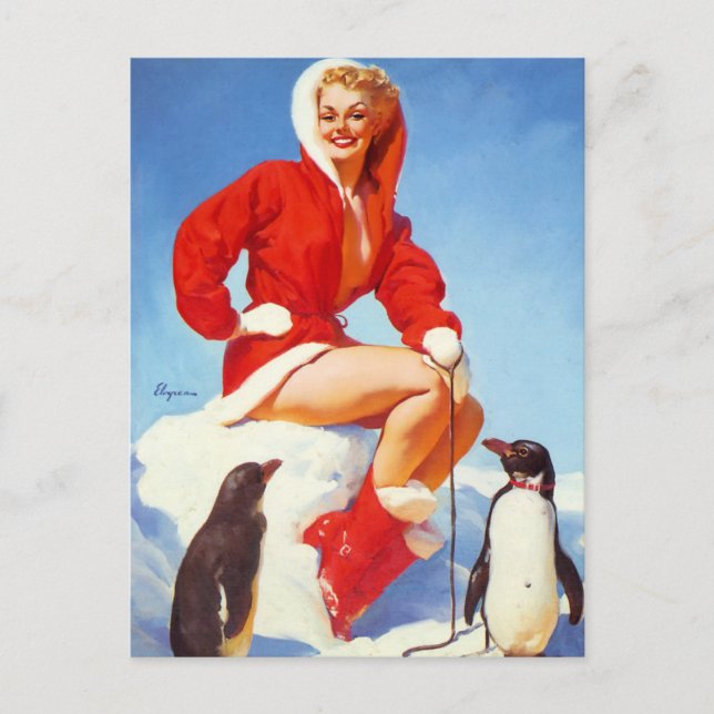 Postal Gil Elvgren ♡ Vintage pin up chica ♡ (Anverso)