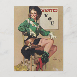Postal Gil Elvgren ♡ Vintage pin up chica ♡