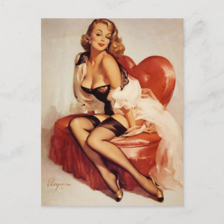Postal Gil Elvgren ♡ Vintage pin up chica ♡