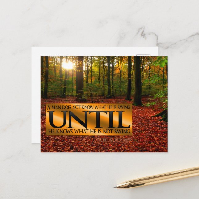 Postal Gilbert K. Chesterton Cita Inspiradora "Diciendo" (Anverso/Reverso In Situ)