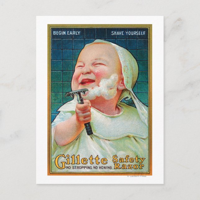 Postal Gillette Safety Razor - Comenzar el sueño temprano (Anverso)