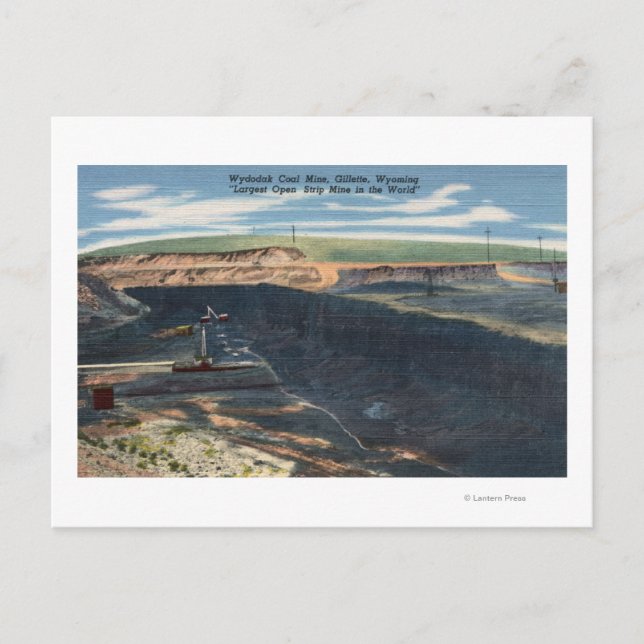 Postal Gillette, WY - Vista de la mina de carbón Wydodak (Anverso)