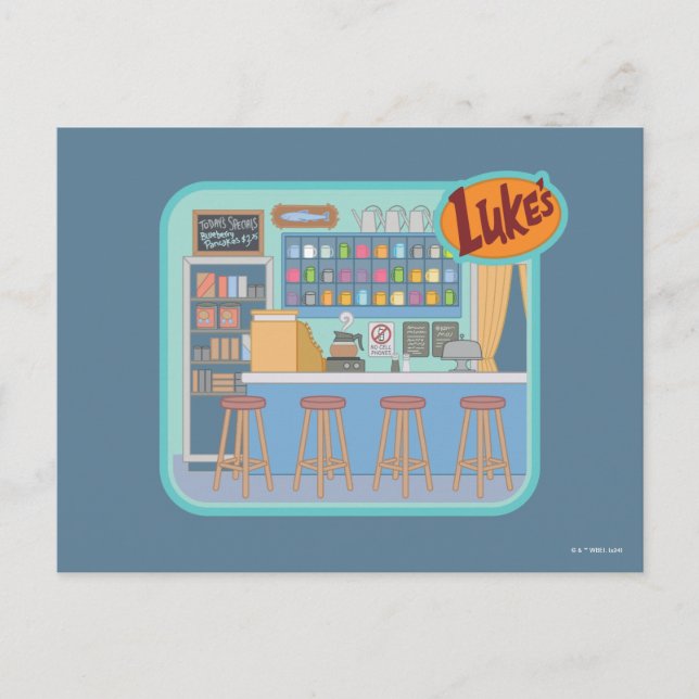 Postal Gilmore Girls | Gráfico de la Cafetería de Luke (Anverso)