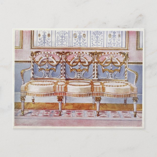 Postal Gilt blanco y el arreglo pintado por Edwin Foley (Anverso)