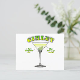 Postal Gimlet Martini Cocktail Recipe Art