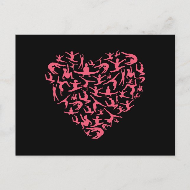Postal Gimnasia de Chicas de amor - Silhouette Heart (Anverso)