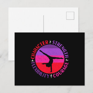 Postal Gimnasia de Chicas Fuerza de Carácter Coraje