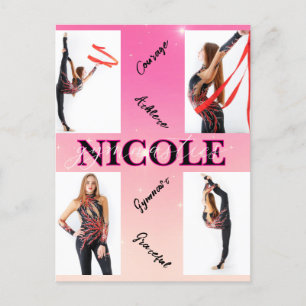 Postal Gimnasia enmarañada Rosa 4 Foto Alentamiento