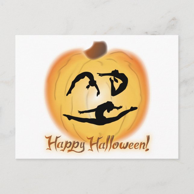 Postal Gimnasia feliz de Halloween (Anverso)
