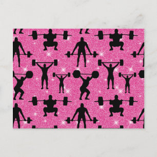Postal Gimnasia Fitness Deporte Brillo Rosa