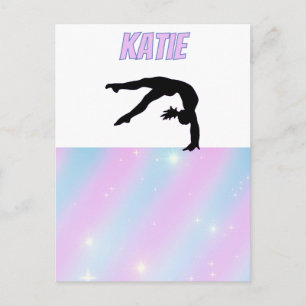 Postal Gimnasia Lila Púrpura y Azul Pastel Bebé 