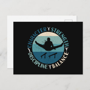 Postal Gimnasia masculina Carácter Fuerza Disciplina