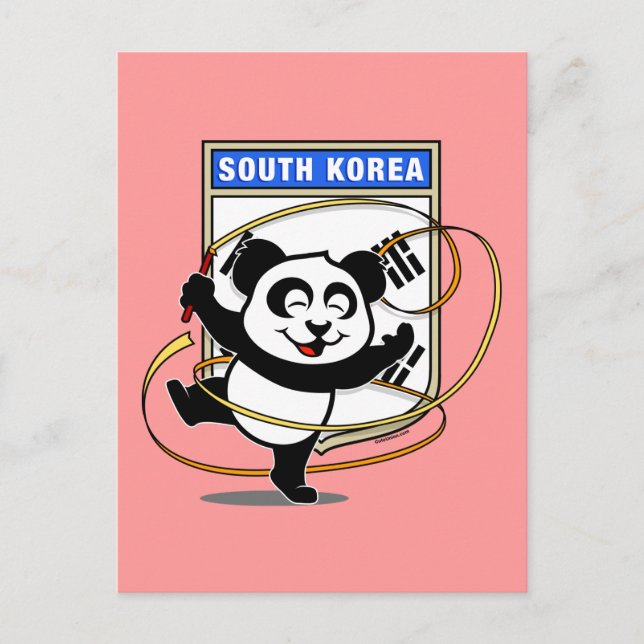 Postal Gimnasia rítmica de Corea del Sur Panda (Anverso)