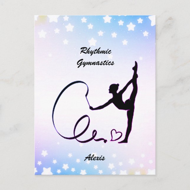 Postal Gimnasia rítmica Estrellas de cinta (Anverso)