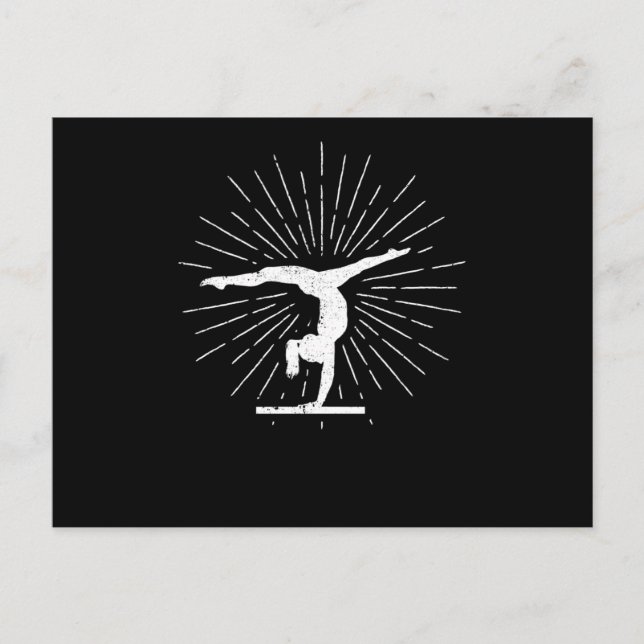 Postal Gimnasia Silhouette Funny Gymnast Sport (Anverso)