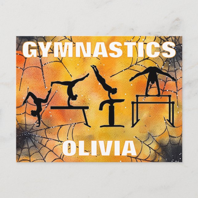 Postal Gimnasia Spooky Spiderweb Halloween (Anverso)