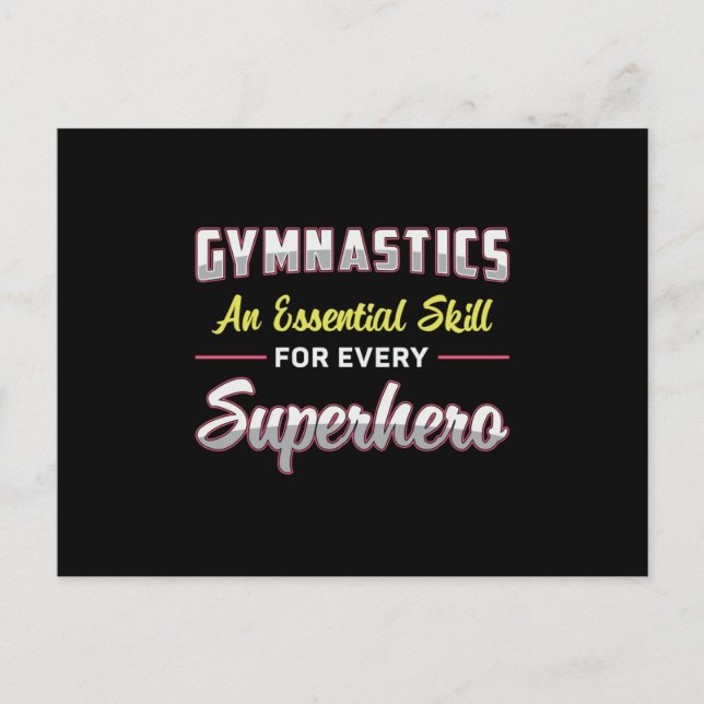 Postal Gimnasia Superhéroe Acrobat Barras Gimnast (Anverso)