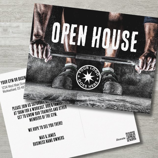Postal Gimnasio (Fitness Exercise Personal Trainer Gym Open House Postcard)
