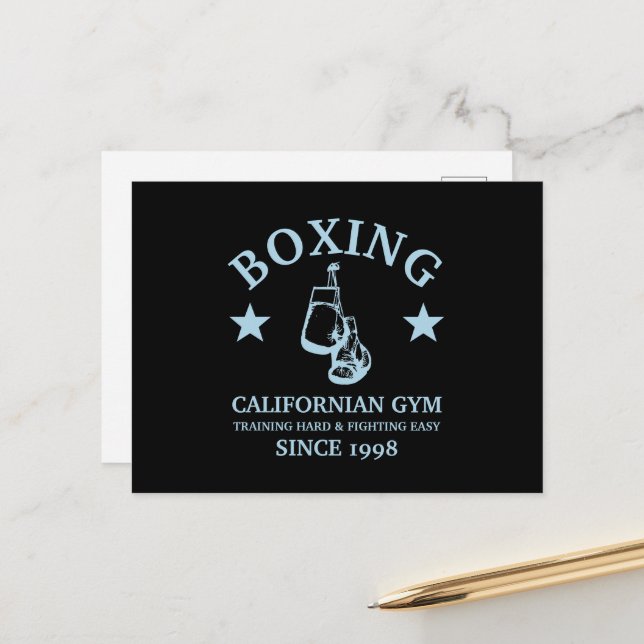 Postal Gimnasio de boxeo, guantes pro (Anverso/Reverso In Situ)