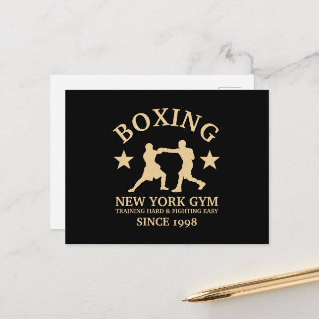 Postal Gimnasio de boxeo, luchadores pro (Anverso/Reverso In Situ)