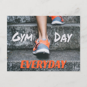 Postal Gimnasio Día a día Naranja de estadios de motivaci