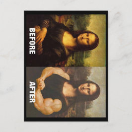 Postal Gimnasio Mona Lisa Antes y Después Divertido Fitne