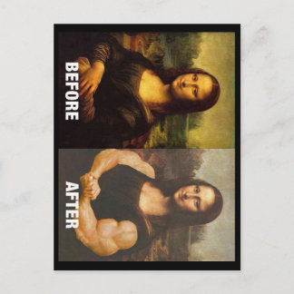 Postal Gimnasio Mona Lisa Antes y Después Divertido Fitne