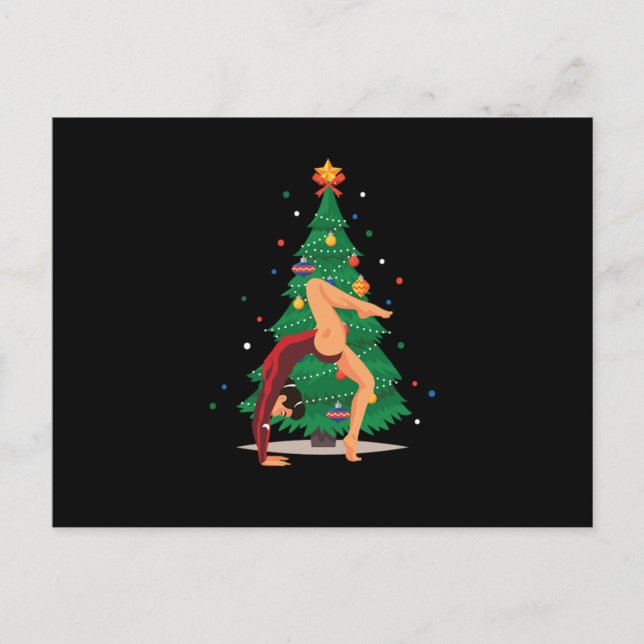 Postal Gimnast Christmas Tree Gymnast Athletic Sport Gift (Anverso)