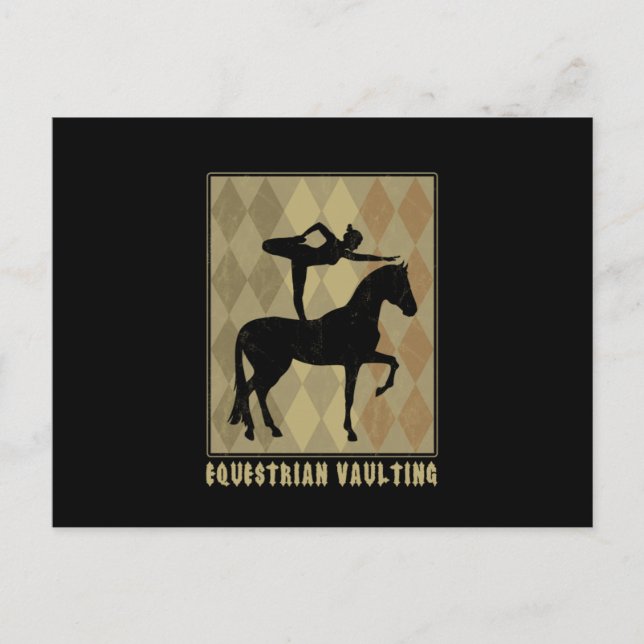 Postal Gimnasta ecuestre de acrobacias de caballos volti (Anverso)