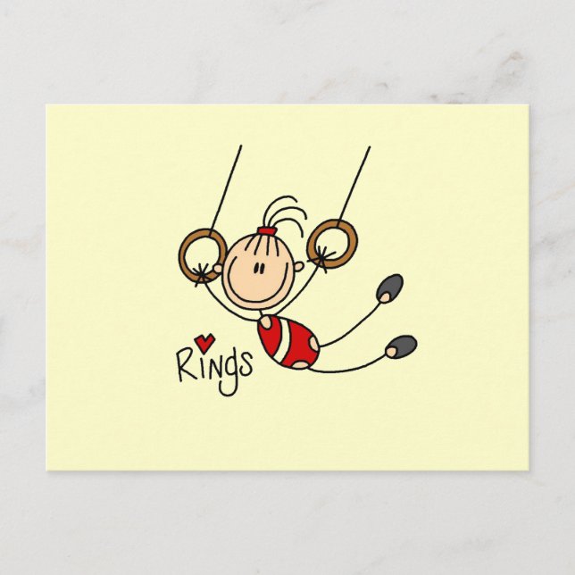 Postal Gimnasta en anillos (Anverso)