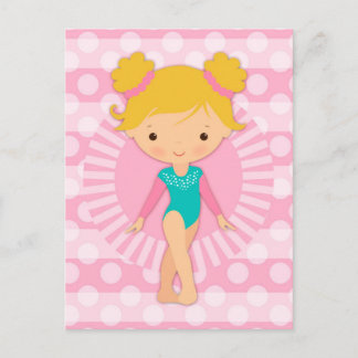 Postal Gimnasta - Gimnasia Cuta - Aqua Blonde Rosa