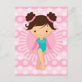 Postal Gimnasta - Gimnasia Cuta Turquesa Rosa