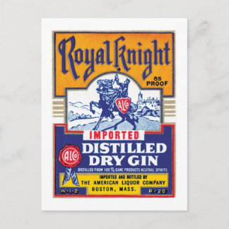 Postal Gin destilado de caballero real