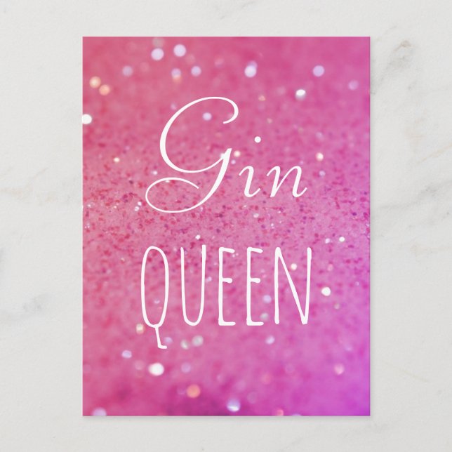 Postal Gin Queen Pink Bokecard (Anverso)