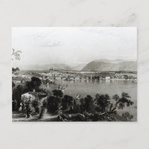 Postal Ginebra de Coligny, grabado por Robert Wallis