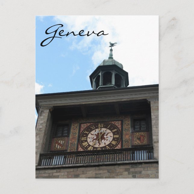 Postal ginebra de la torre del reloj (Anverso)