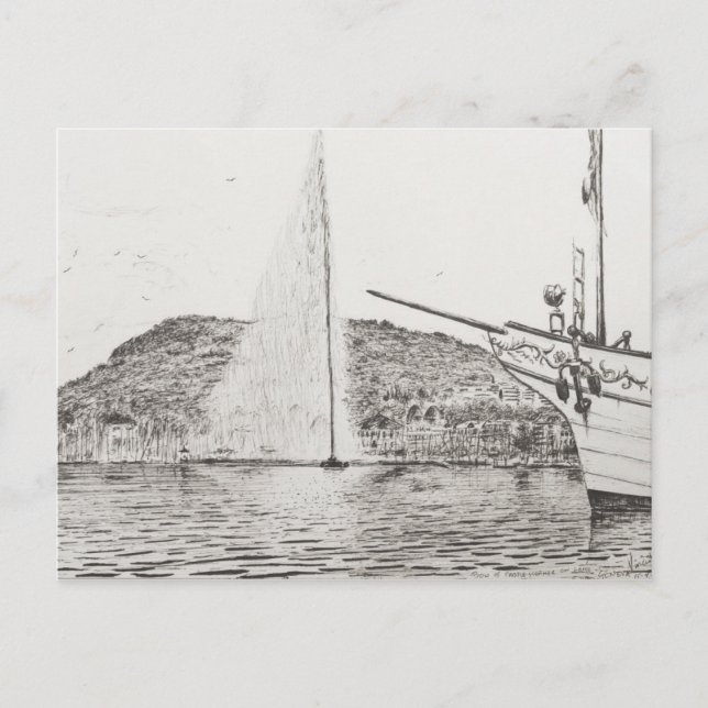 Postal Ginebra Fuente y Barco de placer Boat 2011 (Anverso)