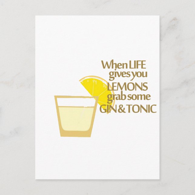 Postal ginebra limones y tonic (Anverso)