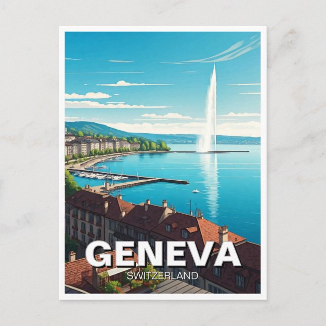 Postal Ginebra Suiza Viajes (Anverso)