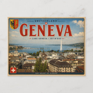 Postal Ginebra Vintage - Suiza - Lago de Ginebra