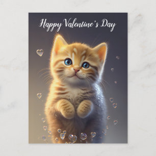 Postal Ginger Adorable Tabby Valentine's Kitten