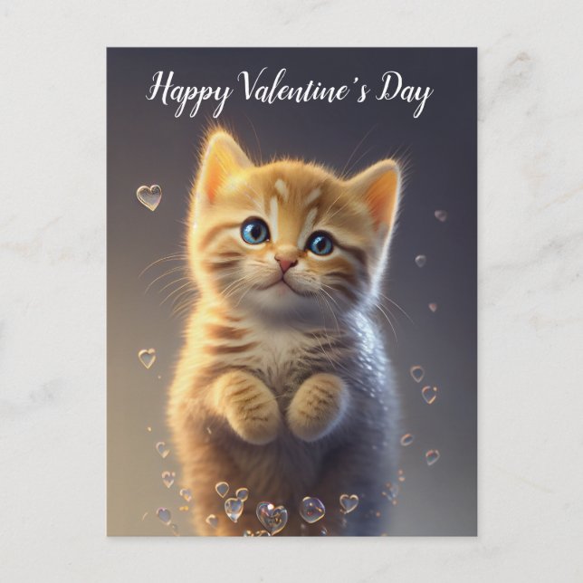 Postal Ginger Adorable Tabby Valentine's Kitten (Anverso)