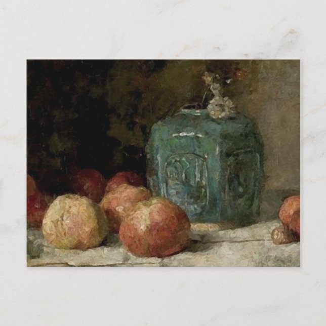 Postal Ginger Jar & Apples, Vincent van Gogh Bella Artes (Anverso)