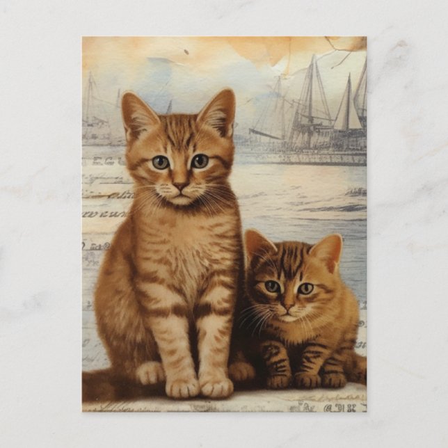 Postal Ginger Kitten Collage (Anverso)